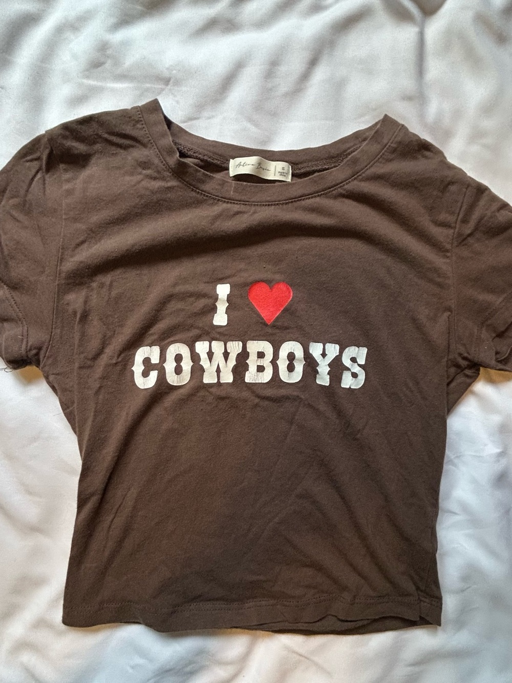 Brown 'I ♥ Cowboys' Graphic Tee